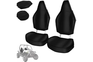 Kistrba 2 Set Seat Covers Replacement for Polaris RZR 570 2012-2018, Polaris RZR 800 2008-2014, Polaris RZR 900 2011-2014, Heavy Duty Leather Seat Cover Replacement, Black