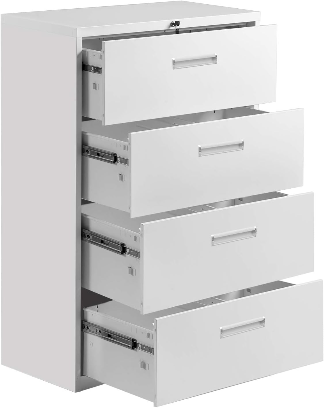4 Drawers Lateral File Cabinet Black Metal Steel Lockable Filing Cabinet With Keys Vertical File Cabinets