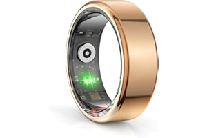 EOGBM Smart Ring Fitness Tracker Health Heart Rate, Oximetry, Sleep, Exercise Monitoring, Compatible with iOS and Android (Rose Gold) (8#)