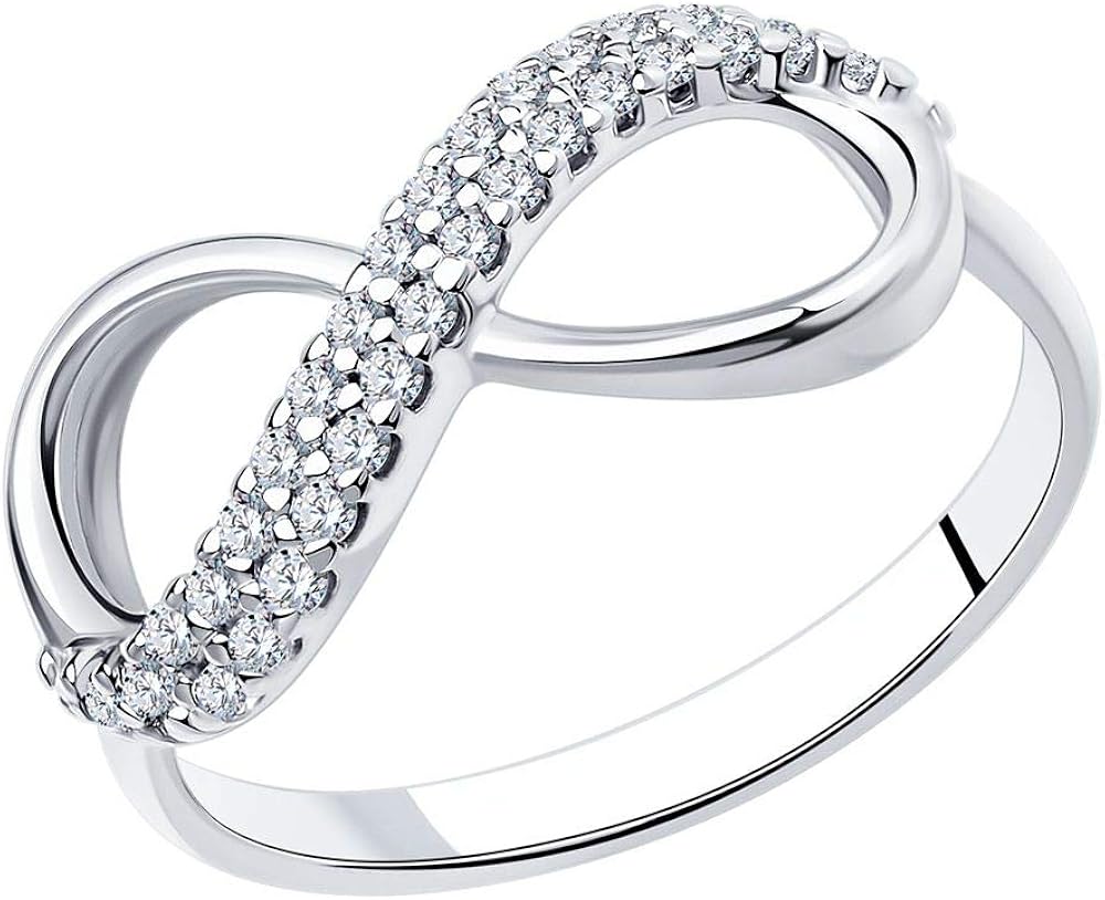 Anello infinito in argento 925 con 30 zirconi: Amazon.it: Abbigliamento