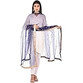 themilestocks Woman's Embellished Net Dupatta Scarf Shawl Wrap Soft Indian Bridal Wedding