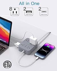 Extension Cord 6 Feet, HANYCONY Surge Protector