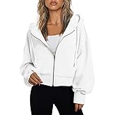 Trendy Queen Hoodies for Women Full Zip Up Cropped Sweatshirts Jackets Casual Comfy Gym Tops Fall Outfits Winter Clothes 2026