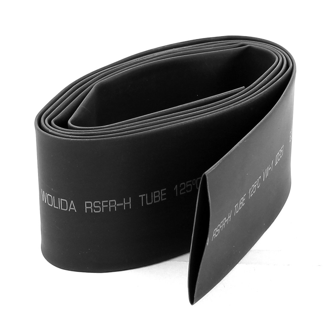 sourcingmap 35 mm Diameter 58.5mm Flat Width Polyolefin Insulation Heat Shrink Tubing 1.5M 5ft Black