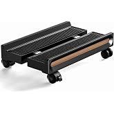 fulkun Adjustable Mobile CPU Stand,Ventilated PC stand for floor, Computer Tower Stand with Locking Caster Wheels Fits Most PC,Computer Mobile Cart Holder for Office,Gamers and Students