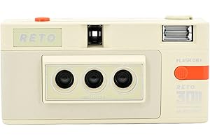 RETO Reto3D 35mm 3D Film Camera - Retro Lenticular 3D Effect Boomerang Wigglegram Camera (White Retrospekt Edition)