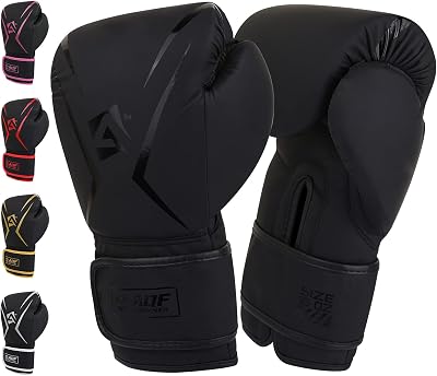 AQF Boxing Gloves Kids Adults Training Muay Thai 4oz 16oz Black