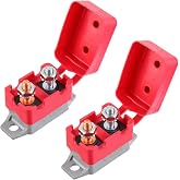 EPLZON 50A 12V-24V Automatic Reset Circuit Breaker with Cover Stud Bolt for Battery Chargers Trucks Car Engines and More(2pcs)