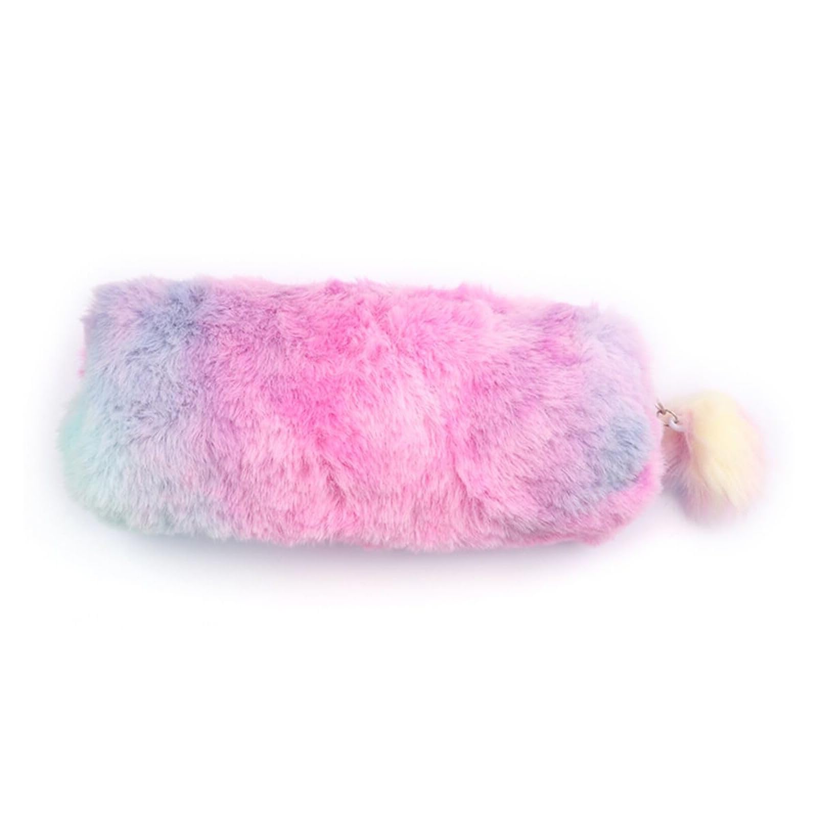 1 PCS Plush Rainbow Pencil Case for Girls - Fluffy, Cute, and Colorful Pencil Holders and Makeup Pouches with Large Capacity，Pencil Pouch