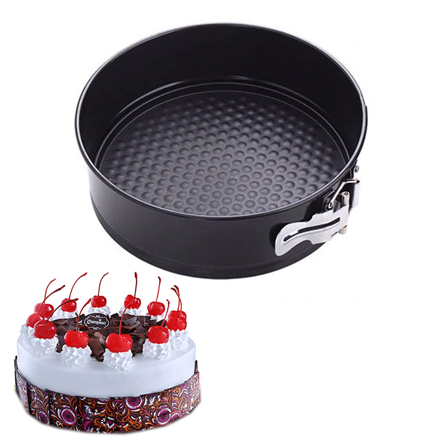 HAADI Cake Tin for Baking, Round Springform Baking Tin with Removable Loose Base, Non Stick Quick Release, 26cm Cheesecake Pan for Birthday and Celebration Cakes