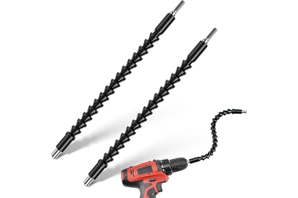 Flexible Drill Bit Extension, 2 Pcs Screwdriver Soft Shafts, 11.6 inch Universal Drill Connection for Computer Chassis, Elect