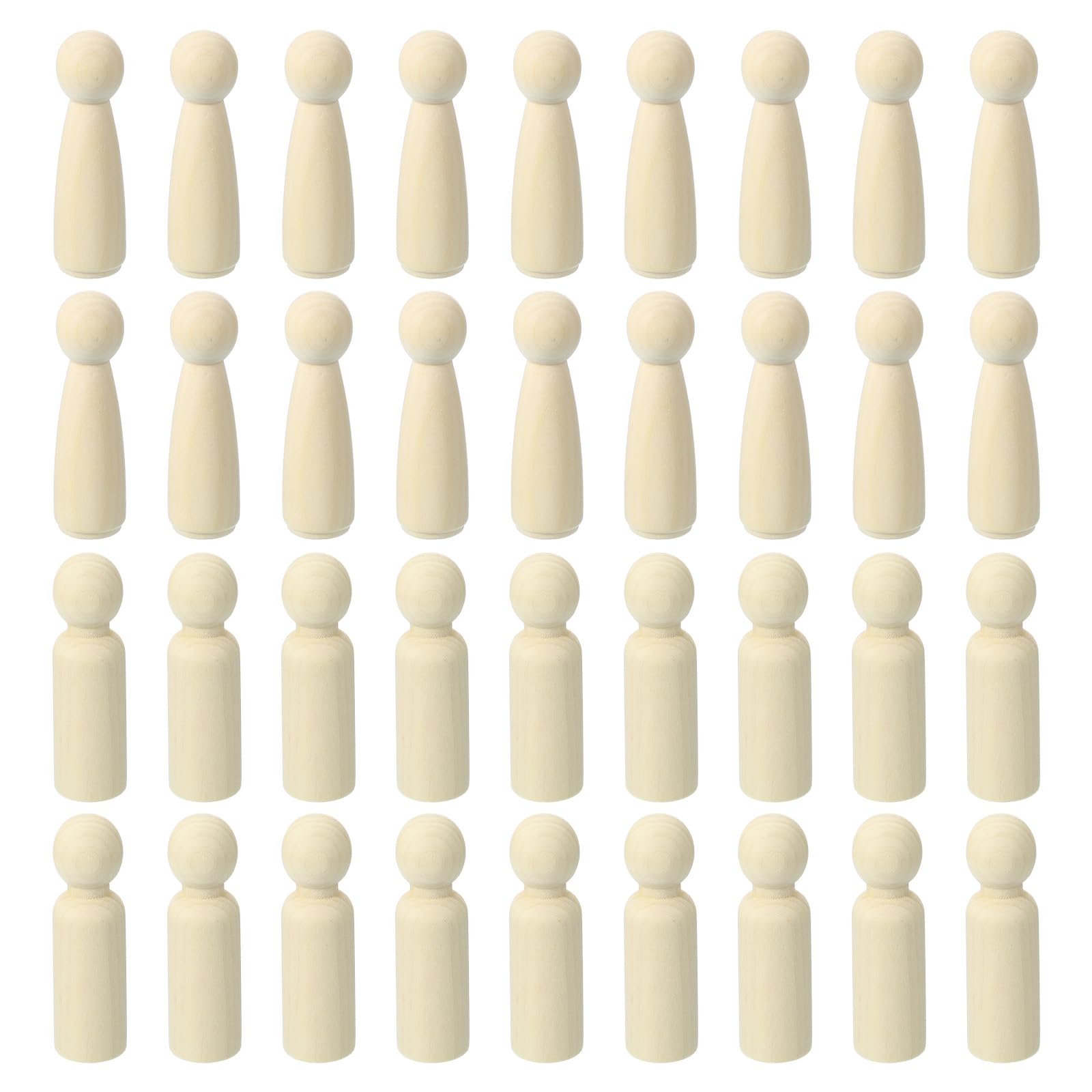 PATIKIL 3.54" Height Wooden Pegs Peoples, 36Pcs Wood Pegs People Unfinished Bodies Natural Wood Figures for Painting DIY Crafts Arts Graffiti