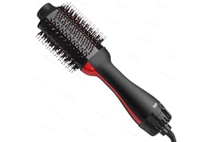 Hair Dryer and Blow Dryer Brush in One, QULV 4 in 1 Hair Dryer and Styler Volumizer with Negative Ion Anti-frizz Ceramic Titanium Barrel Hot Air Straightener Brush