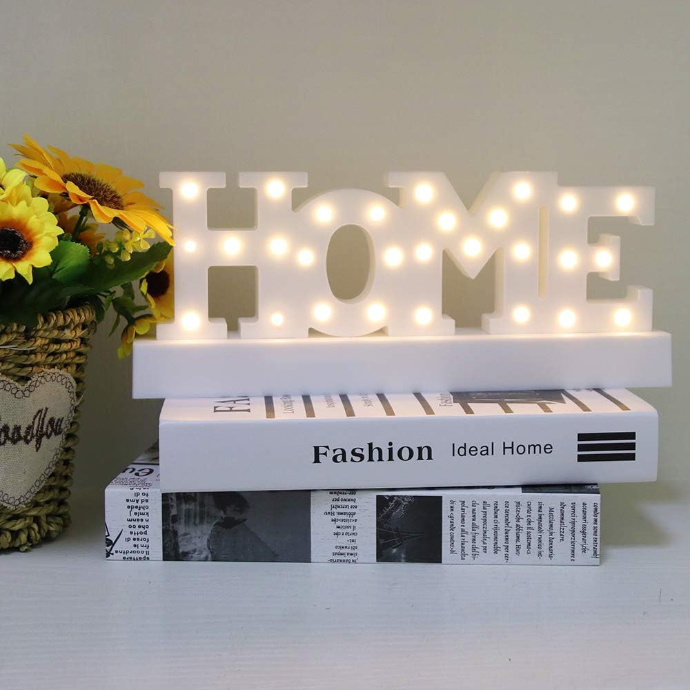 GUOCHENG Home Word Sign Light up Home Sign Ornament Batteries Operated Letter Night Lamps, Wedding Christmas Birthday Gifts - Image 3