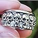 EVBEA Mens Skull Band Big Cool Biker Skull Face Motorcycle University Rings(12)