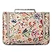 Toiletry Bag Stylish, Yeiotsy Retro Flowers Hanging Travel Toiletry Bag Floral Makeup Bag Cute Cosmetic Organizer for Women (Khaki)