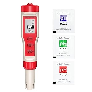 Seesii 4 in 1 Water Quality Tester PH/EC/TDS/Temperature Meter,±0.1 High Accuracy Digital Water Quality Monitor Tester for Drinking Water, Pool, Lab, Food Processing, Aquarium, Pond, Beer Brewing