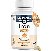 Freeda Iron Supplement - Ferrous Fumarate Iron Tablets | Gentle Ferrous Fumarate Iron Tablets - Support Energy &amp; Red Blood Cells - Easy-To-Swallow - Kosher &amp; Made In USA