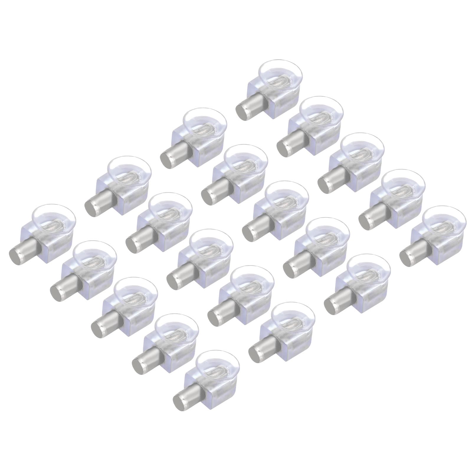 PATIKIL Shelf Support Pegs Nails 0.24", 20pcs Zinc Alloy Glass Holder with Suction Cup, Pegs for Shelves for Kitchen Cabinet, Cupboard, Bookcase, Closet and Glass Case,Transparent