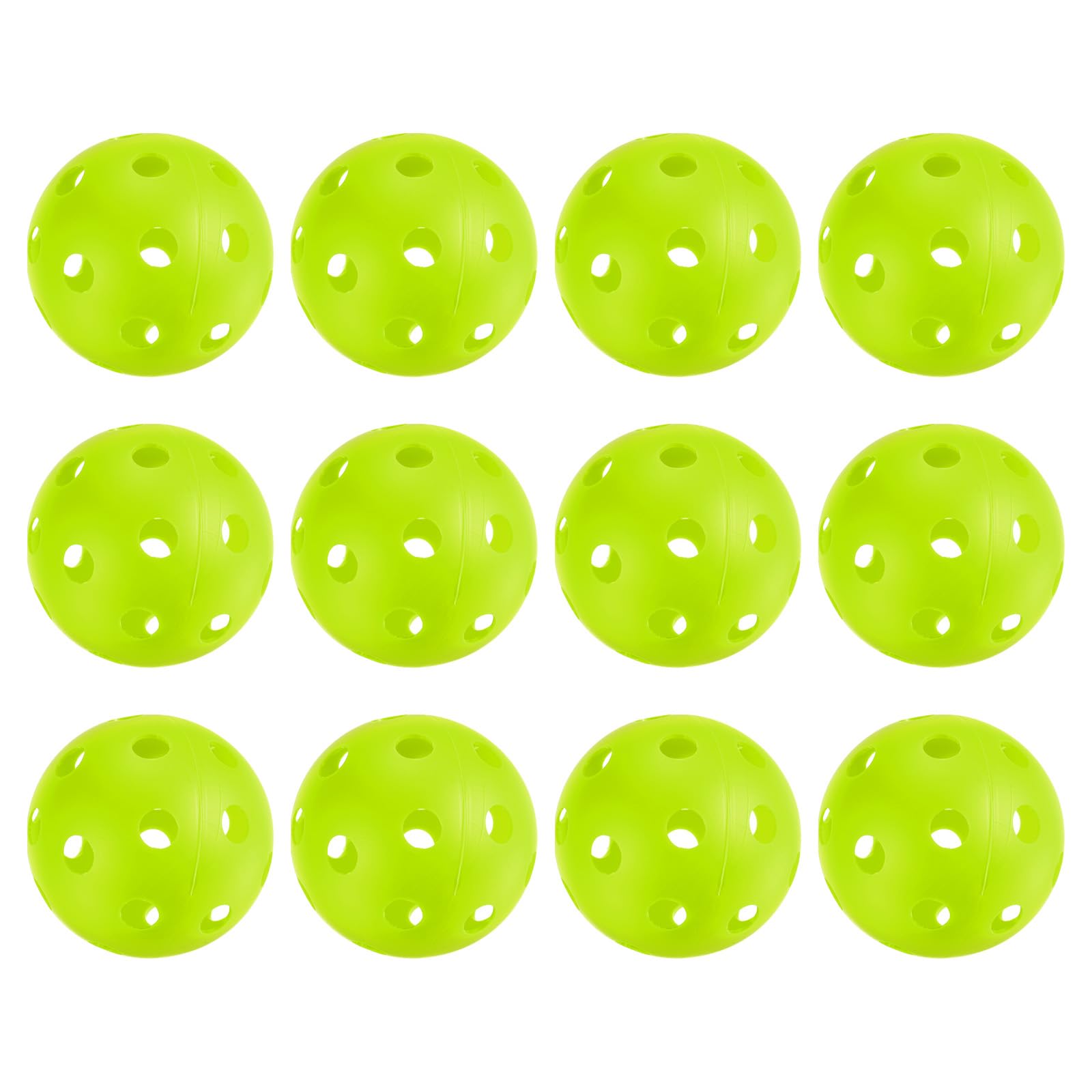 PATIKIL Outdoor Pickleball Balls 26 Holes Pickleball 12 Pack Pickleball Balls for Amateurs Indoor and Outdoor Sport, Yellow Green