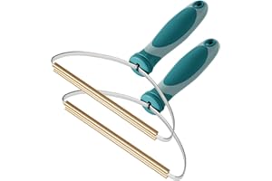 ELEMSY Pet Hair Remover, Dog Cat Hair Remover, Lint Cleaner Pro, Fur Removal Tool, Portable Carpet Scraper, Fuzz Rollers Hairball Shaver for Carpets, Car Mat, Couch, Pet Bed, Furniture & Rug (Green, 2-Pack)