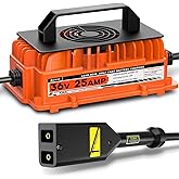 36 Volt 25 AMP Golf Cart Charger for EZGO TXT 36V Golf Cart Battery Charger with 2-Pin D Style Plug Lead-Acid Battery Charger