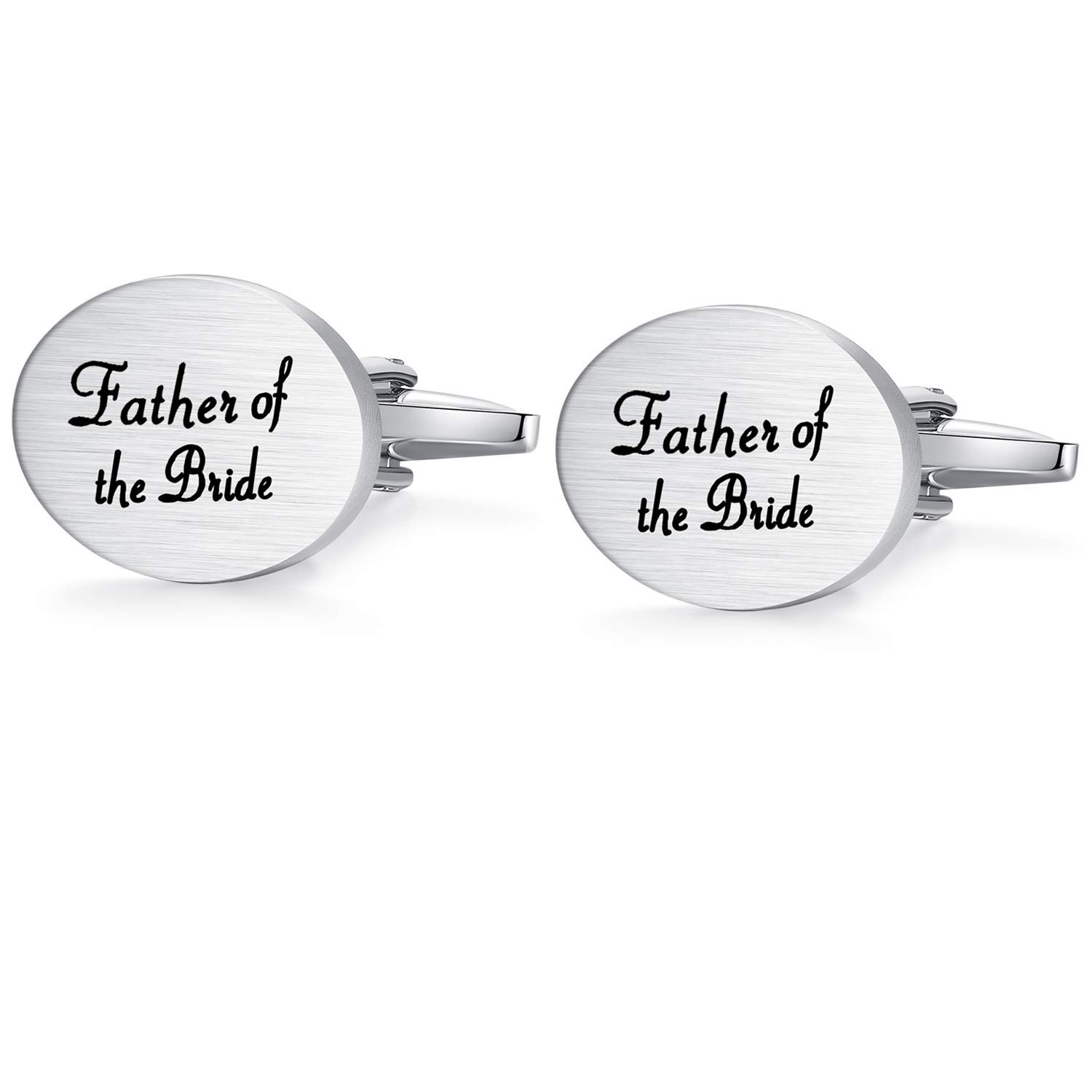 HONEY BEAR Mens Oval Wedding Cufflinks with Gift Box