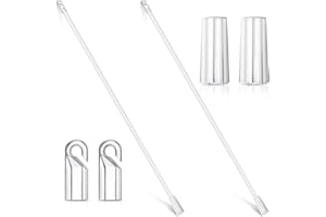 YOOKEER 2 Pieces Blind Wand Vertical Blinds Replacement Parts Blind Stick Rod with Hook and Grip Clear for Window(Plastic,12 Inch)