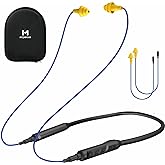 MIPEACE Bluetooth Earplug Headphones, Neckband Ear Protection Work earbuds-29db Noise Reduction Safety Headphones with Replacement Buds,19+Hour Battery for Lawn Mowing DIY(Blue)