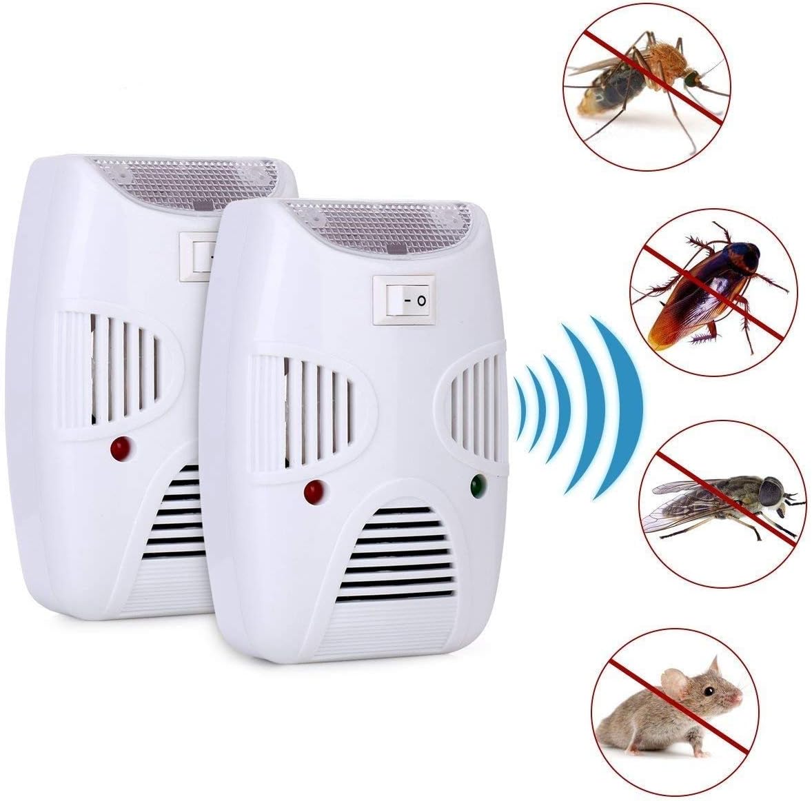 Zomoza Ultrasonic Repellent, Electronic Bug Repellent Reject Ant, Mosquito, Rat, Roach, Flea, Rodent, Insect, Pest Repellent Indoor Rat Sensor