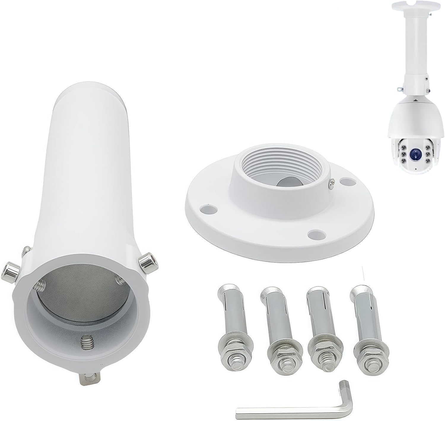 CTXSumTec 25CM Surveillance Ceiling Wall Mounting Bracket Aluminum Alloy for Hikvision Dahua High-Speed CCTV PTZ Dome Cameras