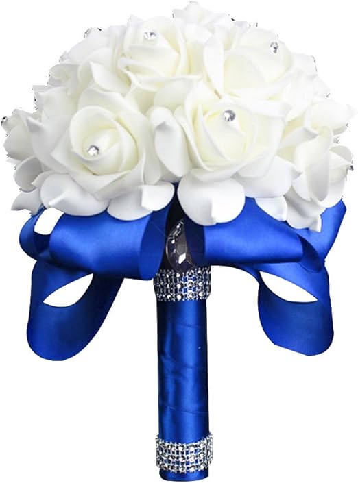 royal blue bridesmaid bouquets