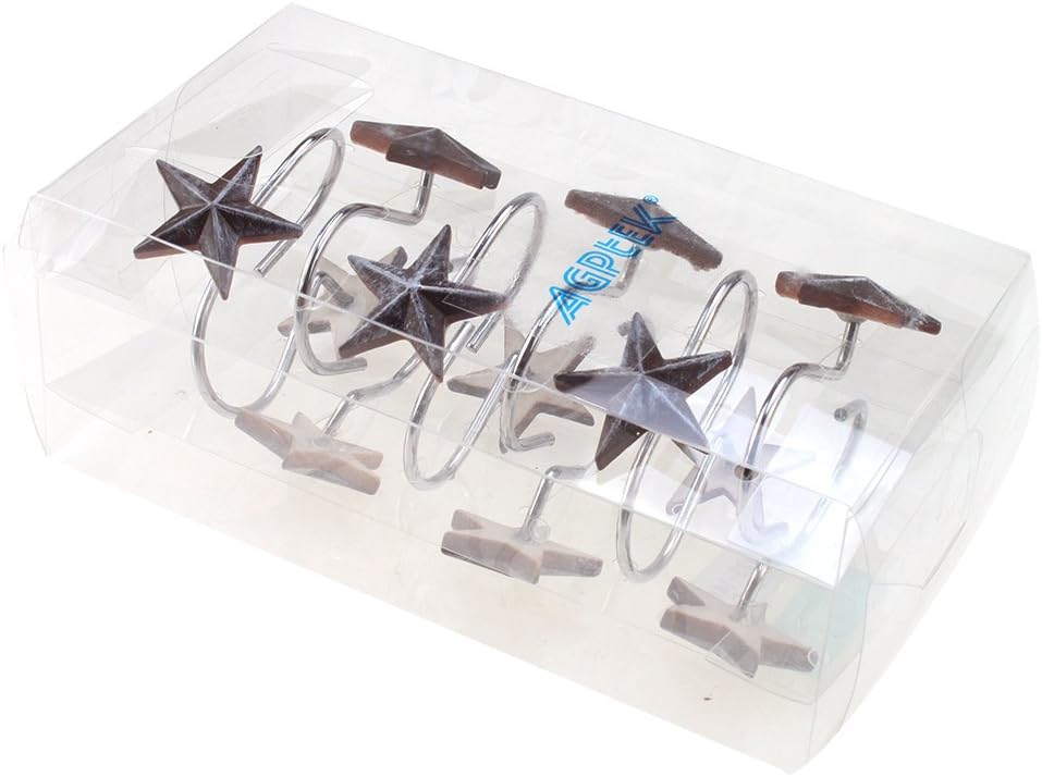 AGPtekÂ Star Decorative Shower Curtain Hooks, Set of 12: Home & Kitchen