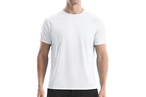 4UCYCLING Men's UPF 50+ Swim Shirts, Sun Protection Short Sleeve Rash Guard, Quick Dry T-Shirt for Fishing and Surfing