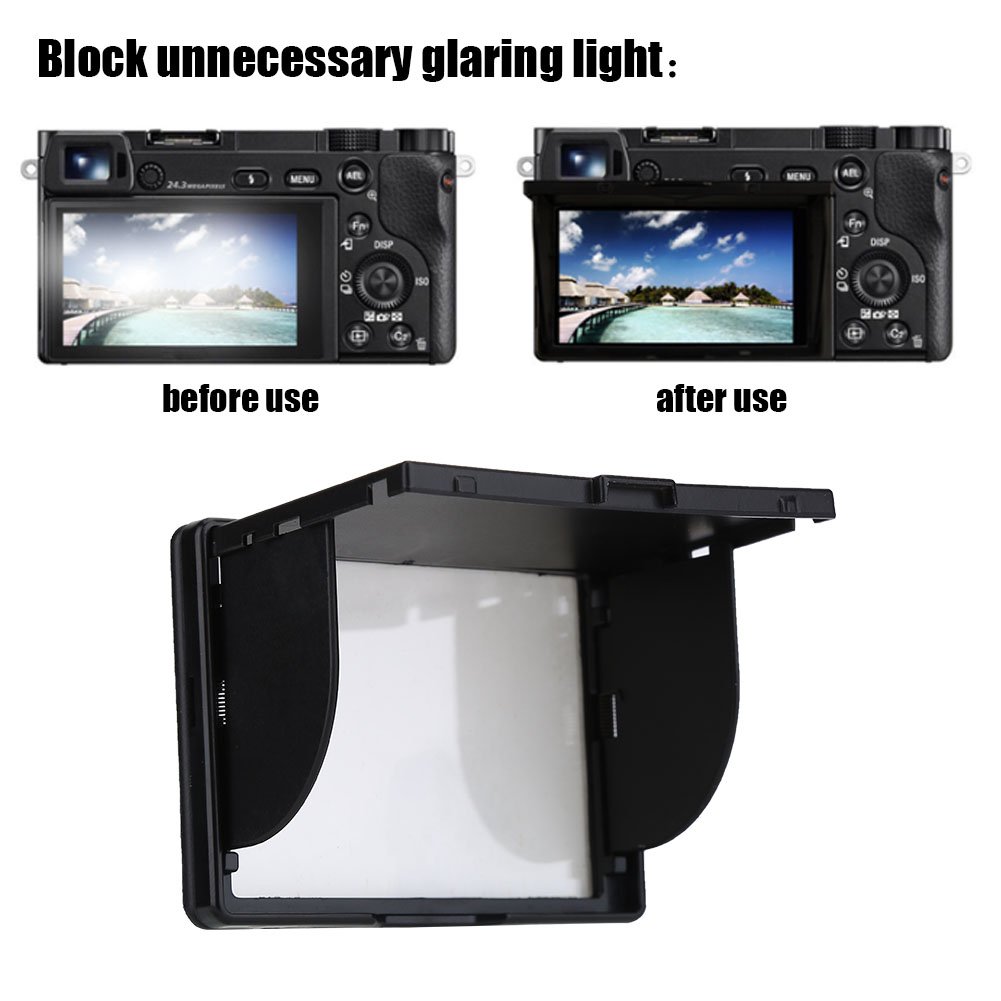Acouto Screen Cover  3 Inch Camera LCD Monitor Screen Cover Sun Shade Hood Flexible Protective Cover