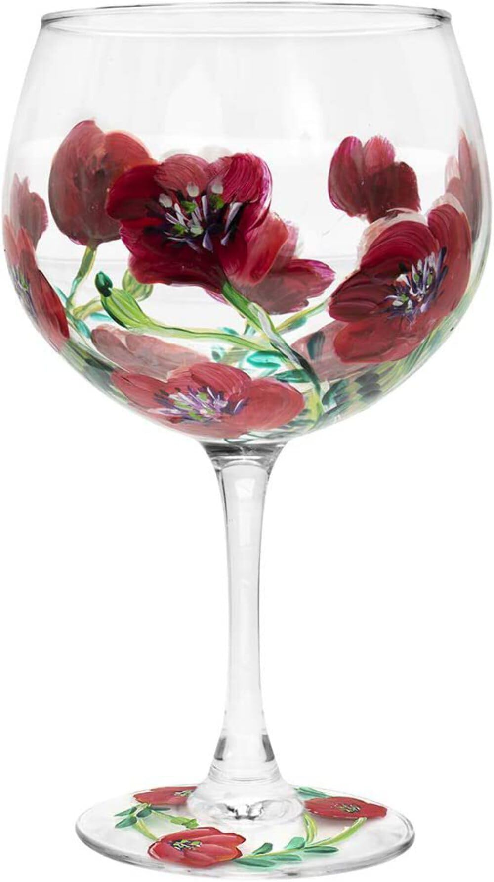 The Leonardo Collection Hand Painted Poppy Gin Glass by Lynsey Johnstone with Gift Box…, Multi, JNS_475157