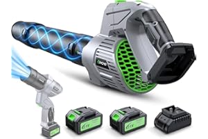 COMCHOI Electric Leaf Blower Cordless, 900,000 RPM, 2 x 4.0Ah Batteries & Charger, Handheld Leaf Blowers for Lawn Care, 5 Speed Mode, Portable Lightweight Grass Blower for Yard, Patio & Outdoor Use