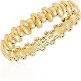 MAX + STONE Solid 10K Gold Rings for Women |10K Solid Gold Bar Rings for Women | Comfortable & Thin Gold Stackable Rings | Hypoallergenic 10K Solid Gold Band Ring in Size 6-8