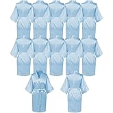 goodmansam 12 Pcs Silky Satin Kimono Robes Bride Bridesmaid Bathrobe for Women Short Sleepwear for Wedding Birthday Party