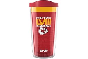 Tervis NFL Kansas City Chiefs - Super Bowl 58 LVIII Champions Made in USA Double Walled Insulated Tumbler Travel Cup Keeps Drinks Cold & Hot, 16oz, Classic