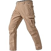 Mens Cargo Work Pants Durable Ripstop Tactical Pants with 7 Pockets Outdoor Water Resistant Hiking Woking Construction Pants