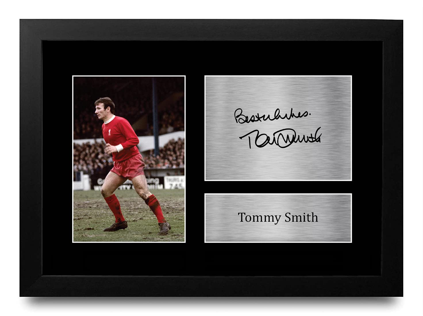 HWC Trading FR A4 Tommy Smith Liverpool Gifts Printed Signed Autograph Picture for Football Fans and Supporters - A4 Framed