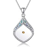 URONE Mustard Seed Necklace Sterling Silver Mustard Seed Faith Pendant Necklace Christian Mother's Day Jewelry Gifts for Women