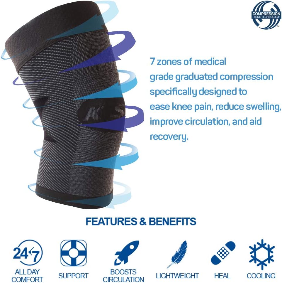 OrthoSleeve KS7 Compression Knee Sleeve for Knee Pain Relief, Aching Knees, patellar tendonitis and Arthritis Relief (Small, Single, Natural): Industrial & Scientific