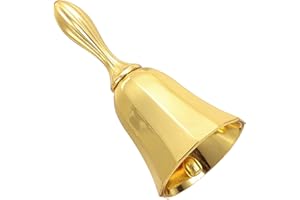 uxcell Loud Hand Bell, 1.85 Inch Wedding Dinner Service Call Bells, Vintage Alloy Polished Jingle Bell for Restaurant, Senior