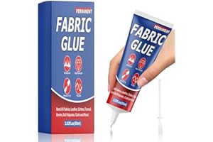 MOCKGVY Fabric Glue, Fabric Glue Permanent, Fabric Glue for Clothing, 60ml Permanent Washable Fabric Clear Glue for Clothing Patches Tear Mender for All Fabrics Clothes Leather Cotton Flannel Denim Polyester