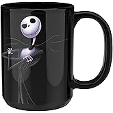 Zak Designs Disney Tim Burton The Nightmare Before Christmas Unique Color Change Ceramic Coffee Mug for Hot Drinks, Collectible Keepsake (15 oz, Jack Skellington)