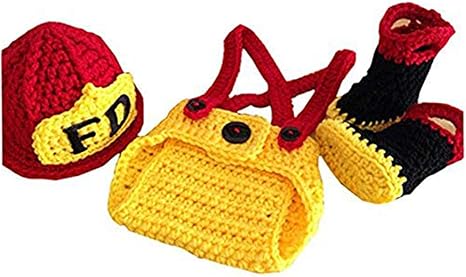 crochet fireman hat