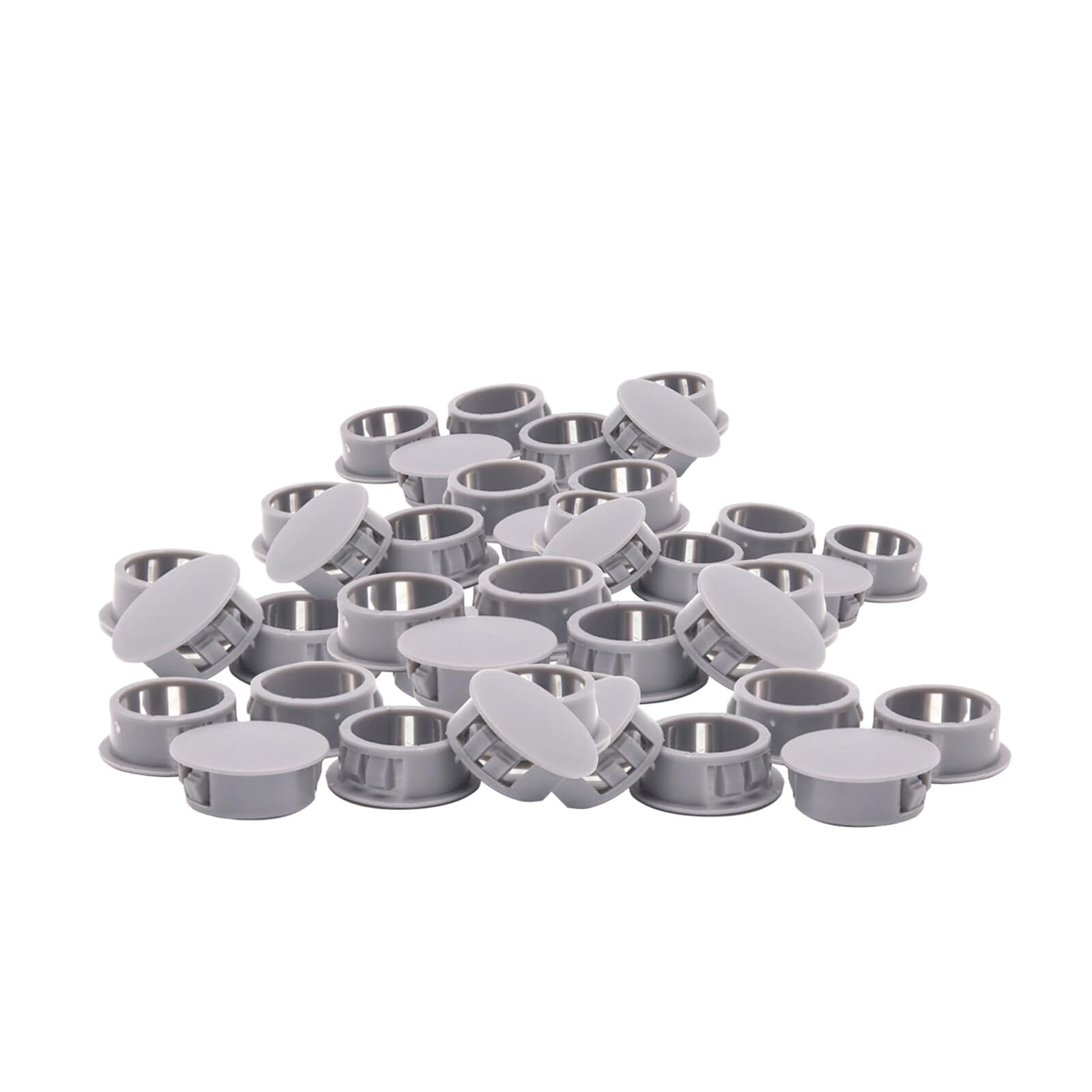 100 Pcs Plastic Plugs, 5mm Grey Plastic Hole Plugs, Locking Insert End Cap, Hole Covers for Screw Holes Furniture Machines Cabinets