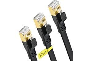 Yauhody CAT7 Ethernet Cable, 6ft 3 Pack High Speed Network LAN Cable Wires Shielded Outdoor&Indoor, RJ45 Internet Cable Cord 